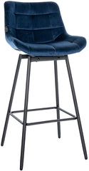 Barhocker Weston Schwenkbar Samt - blau