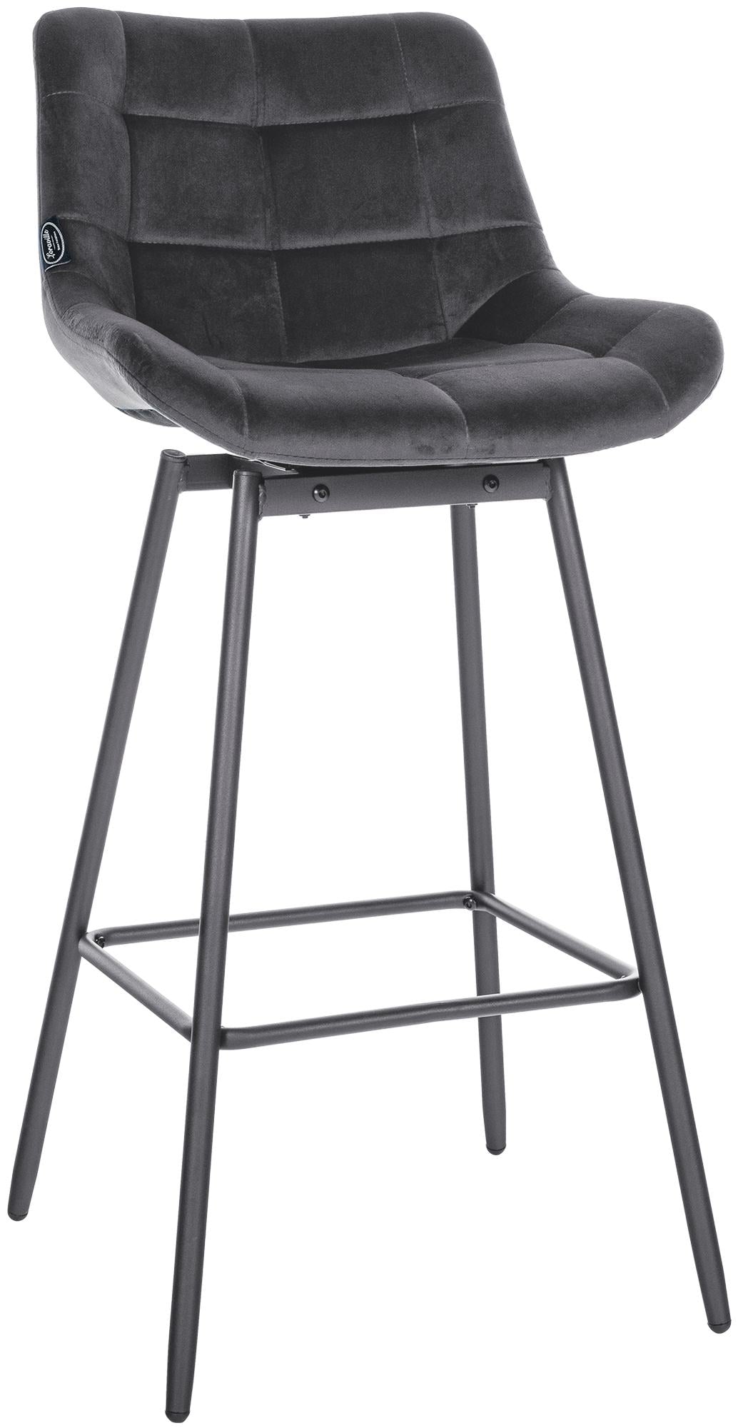 Barhocker Weston Schwenkbar Samt - dunkelgrau