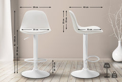 Barhocker Kiel Vollgepolstert Kunstleder wei� - wei�