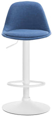 Barhocker Kiel Stoff wei� - blau