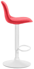 Barhocker Kiel Stoff wei� - rot