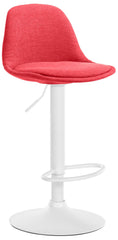 Barhocker Kiel Stoff wei� - rot