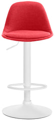 Barhocker Kiel Stoff wei� - rot