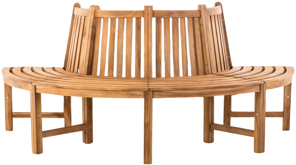 Baumbank Leming halbrund 200 cm - teak