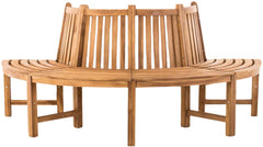 Baumbank Leming halbrund 200 cm - teak