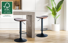 2er Set Barhocker Skelde - walnuss