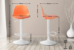 Barhocker Kiel Kunstleder wei� - orange