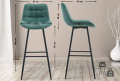 Barhocker Dartford Stoff - gr�n