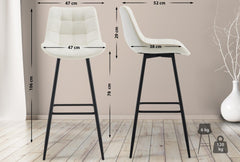 Barhocker Dartford Samt - creme