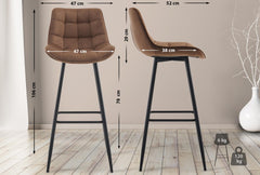 Barhocker Dartford Samt - braun
