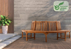 Baumbank Leming halbrund 250 cm - teak