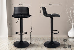 4er Set Barhocker Almada Kunstleder - schwarz