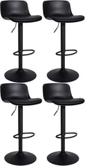 4er Set Barhocker Almada Kunstleder - schwarz