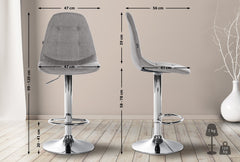 Barhocker Elmore Stoff C - grau