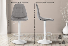 Barhocker Elmore Stoff W - grau