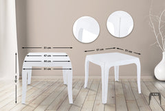 Beistelltisch Queen - weiß glanz - InfinityMarket