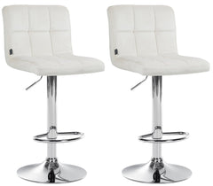 2er Set Barhocker Peru Samt chrom - creme