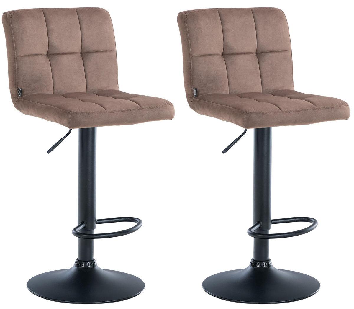 2er Set Barhocker Peru Samt schwarz - braun