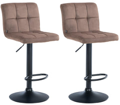 2er Set Barhocker Peru Samt schwarz - braun