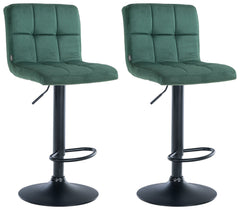2er Set Barhocker Peru Samt schwarz - gr�n