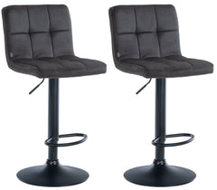 2er Set Barhocker Peru Samt schwarz - schwarz