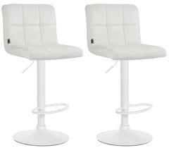 2er Set Barhocker Peru Samt wei� - creme