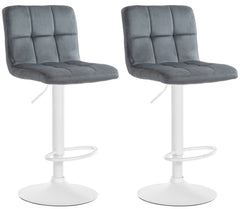 2er Set Barhocker Peru Samt wei� - dunkelgrau