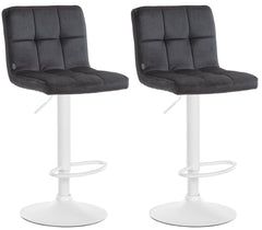 2er Set Barhocker Peru Samt wei� - schwarz