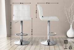 2er Set Barhocker Peru Samt chrom - creme