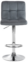 2er Set Barhocker Peru Samt chrom - dunkelgrau