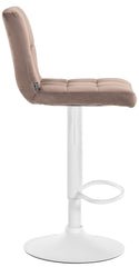 2er Set Barhocker Peru Samt wei� - braun