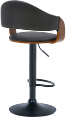 2er Set Barhocker Nilse Kunstleder schwarz - walnuss/schwarz