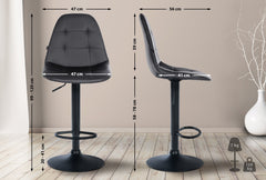 Barhocker Elmore Kunstleder B - schwarz
