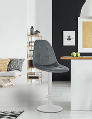 Barhocker Elmore Kunstleder W - grau
