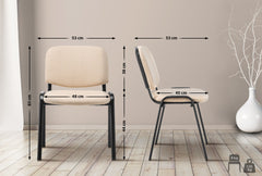 Besucherstuhl Ken Stoff - creme