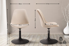 Stuhl Maverick B Stoff - creme