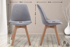 Besucherstuhl Borneo V2 Natura Stoff - grau