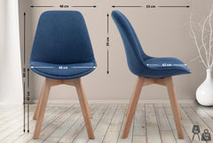 Besucherstuhl Borneo V2 Natura Stoff - blau