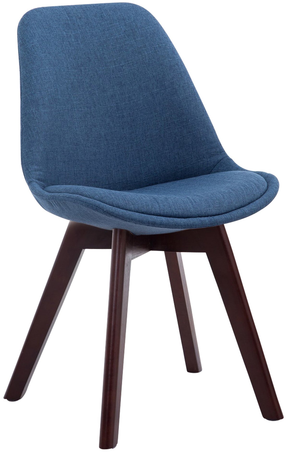Besucherstuhl Borneo V2 Walnuss Stoff - blau