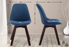 Besucherstuhl Borneo V2 Walnuss Stoff - blau