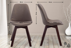 Besucherstuhl Borneo V2 Walnuss Stoff - taupe