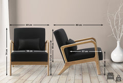 Sessel Hibbing Stoff - schwarz