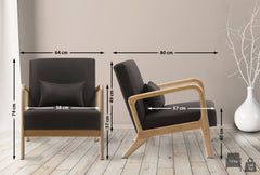 Sessel Hibbing Stoff - braun
