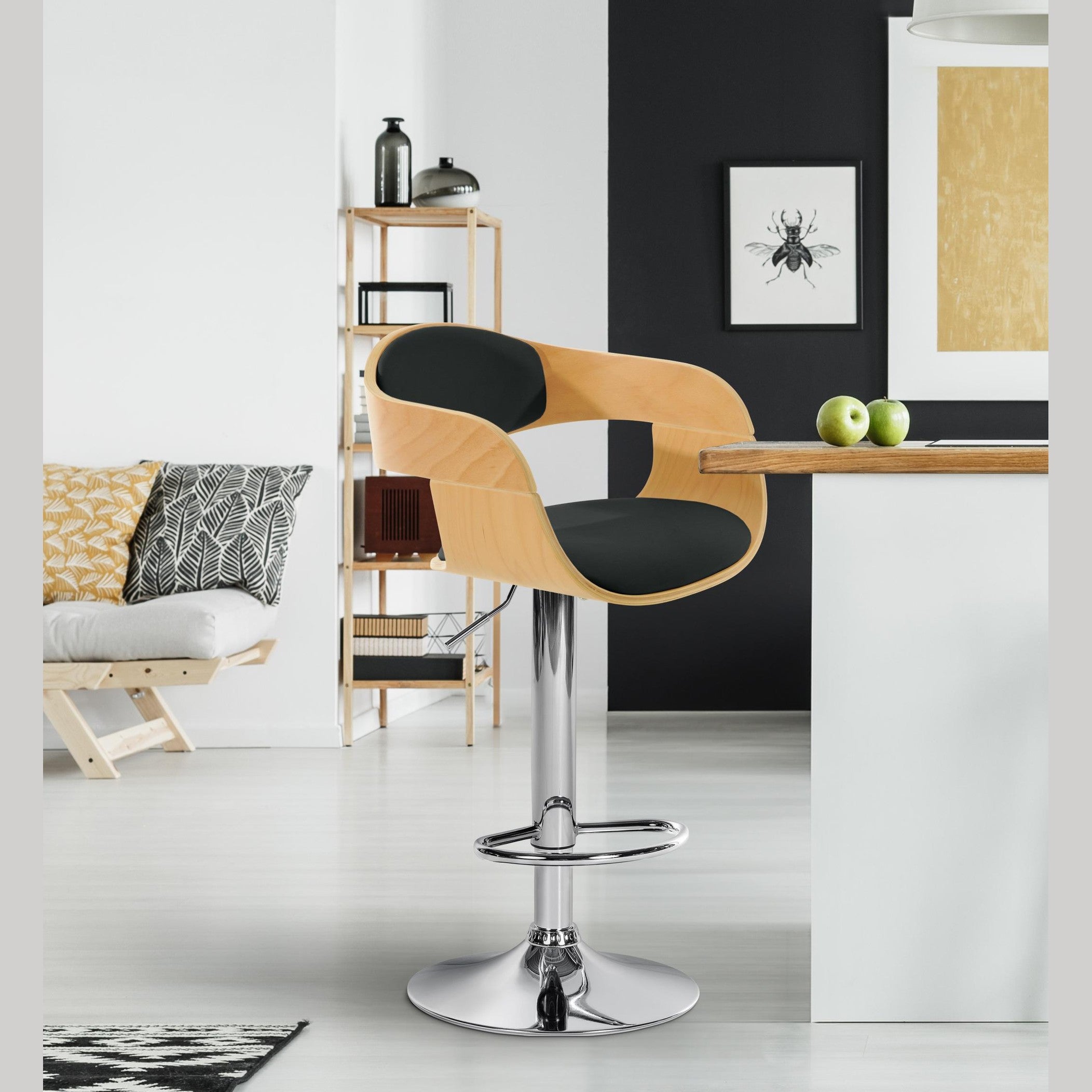 Barhocker Kingston C - natura/schwarz - InfinityMarket