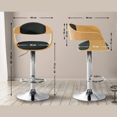 Barhocker Kingston C - natura/schwarz - InfinityMarket
