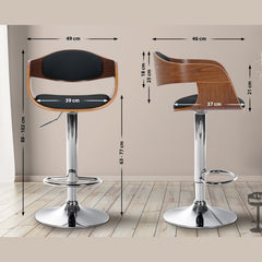 Barhocker Kingston C - walnuss/schwarz - InfinityMarket