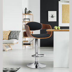 Barhocker Kingston C - walnuss/schwarz - InfinityMarket