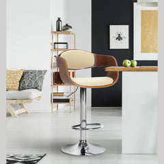 Barhocker Kingston C - walnuss/creme - InfinityMarket
