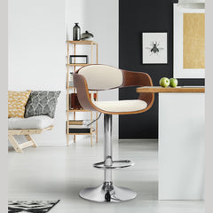 Barhocker Kingston C - walnuss/weiß - InfinityMarket