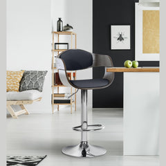 Barhocker Kingston C - schwarz/grau